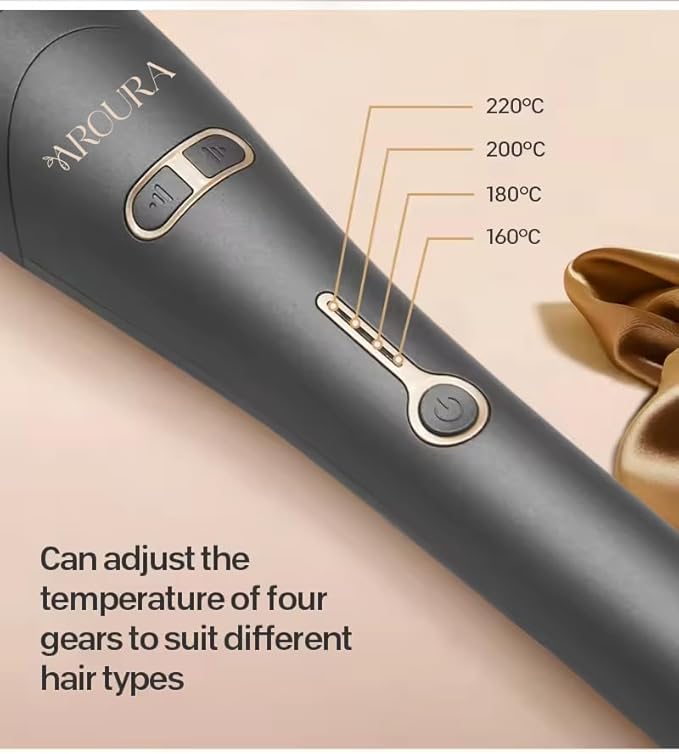 Aroura Premium Automatic Curling Iron – 1-Year Warranty, Professional Anti-Tangle Hair Curler with 1" Barrel, 4 Temp Settings, 3 Timer Options, Dual Voltage, Auto Shut-Off for Effortless Hair Styling